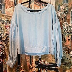 Everly Sky Blue Women's Lyocell Blouse